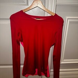 Nike Women's Fuscia and bright pink Long Sleeve Dri-Fit Shirt